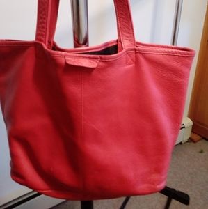 Leatherology red shoulder bag